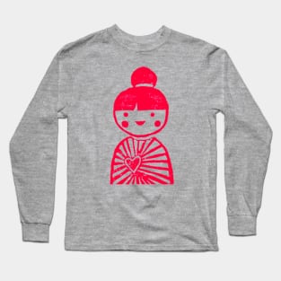 bespokentoken kokeshi print Long Sleeve T-Shirt